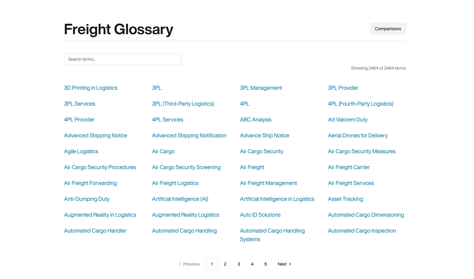 Freight Glossary
